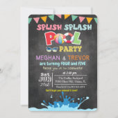 JEDES ALTER - Splish Splash Dual Pool Party Einlad Einladung (Vorderseite)