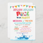 JEDES ALTER - Splish Splash Dual Pool Party Einlad Einladung (Vorne/Hinten)