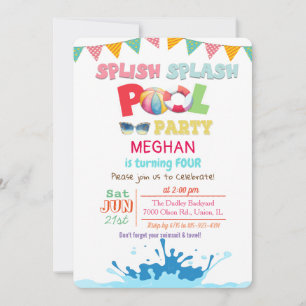 JEDES ALTER - Splish Splash Pool Party Einladung