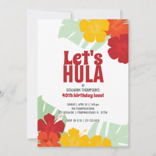 JEDES ALTER Tropical BIRTHDAY PARTY Classic luau Einladung