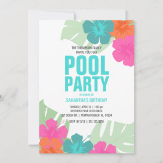 JEDES ALTER Tropical POOL PARTY GEBURTSTAG Strand Einladung