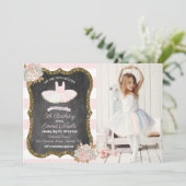 JEDES ALTER - Tutu Ballerina Einladung zum Geburts (Stehend Vorderseite)