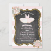 JEDES ALTER - Tutu Ballerina Einladung zum Geburts (Vorderseite)