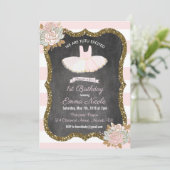 JEDES ALTER - Tutu Ballerina Einladung zum Geburts (Stehend Vorderseite)