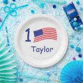 Jedes Alter USA Flagge Geburtstag Pappteller (Party)