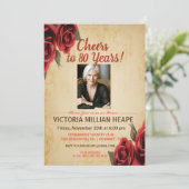 JEDES ALTER - Vintage Rose Einladung zum Geburtsta (Stehend Vorderseite)