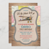 JEDES ALTER - Vintager Flugzeugträger zum Geburtst Einladung (Vorne/Hinten)