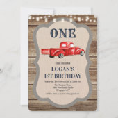 JEDES ALTER - Vintager LKW Junge Einladung zum Geb (Vorderseite)