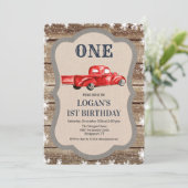 JEDES ALTER - Vintager LKW Junge Einladung zum Geb (Stehend Vorderseite)