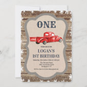 JEDES ALTER - Vintager LKW Junge Einladung zum Geb (Vorderseite)