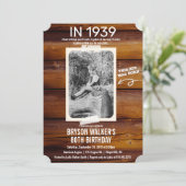 JEDES ALTER - Vintages Foto Einladung zum Geburtst (Stehend Vorderseite)