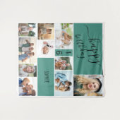 Jedes Alter von 10 Jahren FotoCollage Personalisie Wandteppich (Vorderseite (Horizontal))