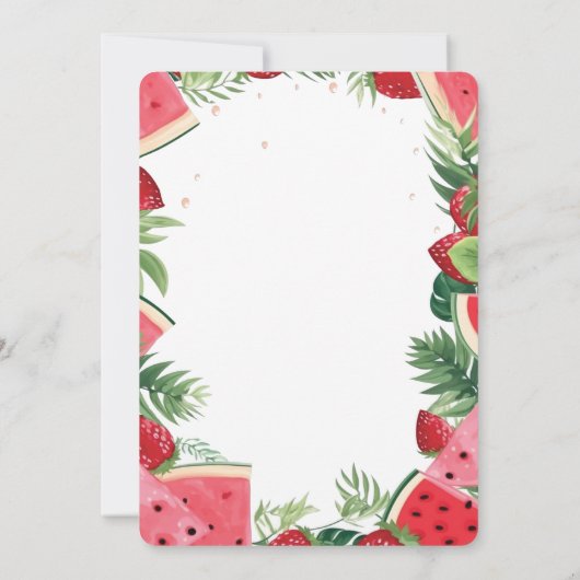 JEDES ALTER - Wassermelone Frucht Wasserfarbe Gebu Einladung (Rückseite)