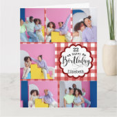 Jedes Alter weibliche Burgund 7 Foto Collage Gebur Karte (Vorderseite)
