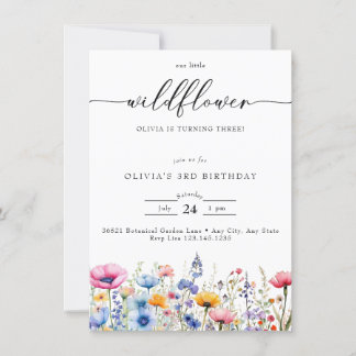 Jedes Alter | Wildblume Geburtstag Einladung
