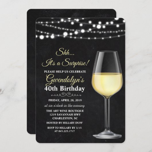 JEDES ALTER - Wine String Lights - Einladung zum G (Vorne/Hinten)