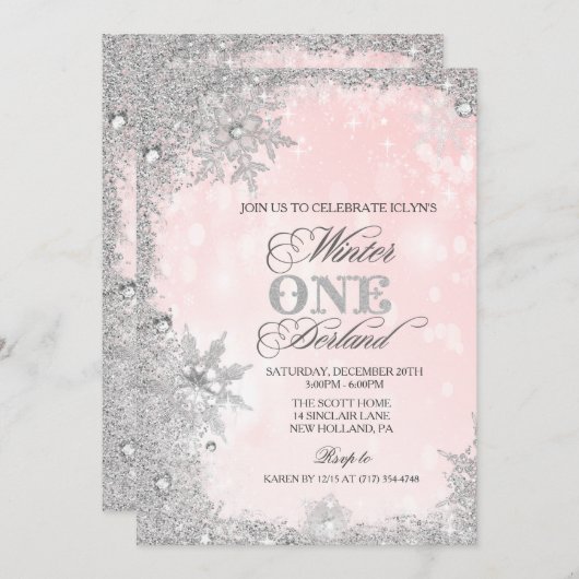 JEDES ALTER - Winterurlaub für Mädchen - Einladung (Vorne/Hinten)