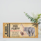 JEDES ALTER - Zoo Jungle Party Einladung zum Gebur (Stehend Vorderseite)