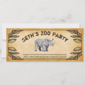 JEDES ALTER - Zoo Jungle Party Einladung zum Gebur (Rückseite)