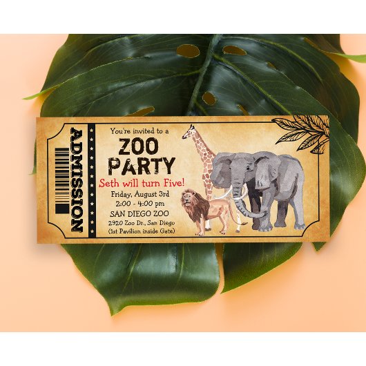 JEDES ALTER - Zoo Jungle Party Einladung zum Gebur