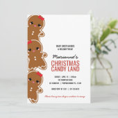 JEDES ALTERE Mädchen CHRISTMAS GINGERBREAD Kerzenl Einladung (Stehend Vorderseite)