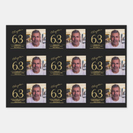 Jedes Alters Black Gold Foto Geschenkpapier Set