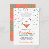 jedes Altersmädchen BIRTHDAY FIESTA alpaca llama Einladung (Vorne/Hinten)