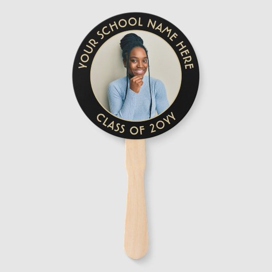 Jedes Angebot 2 Foto Schwarz und Gold Moderner Abs Fächer (Rückseite)