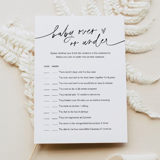 JEDES Baby über oder unter der Baby Duschkarte Einladung