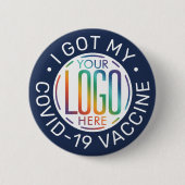 Jedes beliebige Text-Business-Logo Covid Vaccine N Button (Vorderseite)