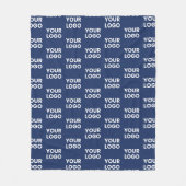 Jedes Bild oder Firmenlogo editierbar dunkles Navy Fleecedecke (Vorderseite)