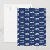 Jedes Bild oder Firmenlogo editierbar dunkles Navy Postkarte (Vorne/Hinten)