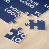 Jedes Bild oder Firmenlogo editierbar dunkles Navy Puzzle (Seite)