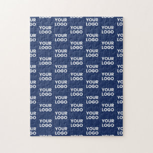 Jedes Bild oder Firmenlogo editierbar dunkles Navy Puzzle