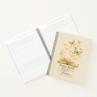 Jedes Buch befreit dich | Book Butterfly Notizbuch