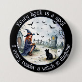 Jedes Buch ist ein Zauber auf schwarz Button (Vorderseite)