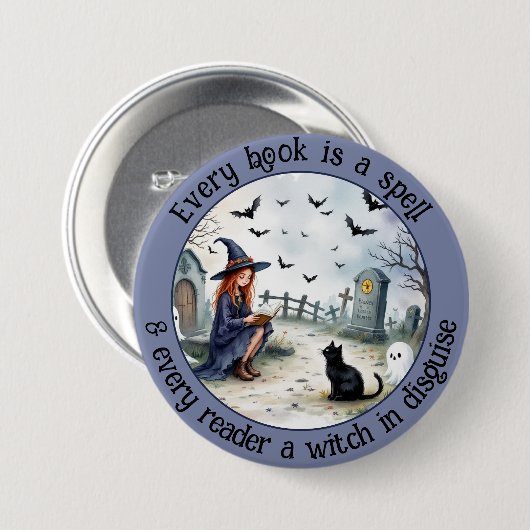 Jedes Buch ist ein Zauberspruch Button (Vorne & Hinten)
