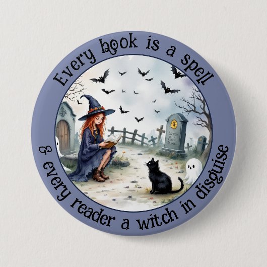 Jedes Buch ist ein Zauberspruch Button (Vorderseite)