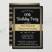 Jedes elegante Schwarz-, Weiß- und Gold-Party zum Einladung (Vorne/Hinten)