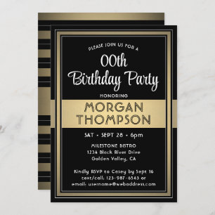 Jedes elegante Schwarz-, Weiß- und Gold-Party zum Einladung