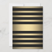 Jedes elegante Schwarz-, Weiß- und Gold-Party zum  Einladung (Rückseite)