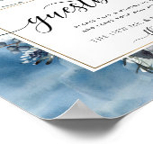 Jedes Ereignis, Blue Watercolor, Gästebuchssegment Poster (Ecke)