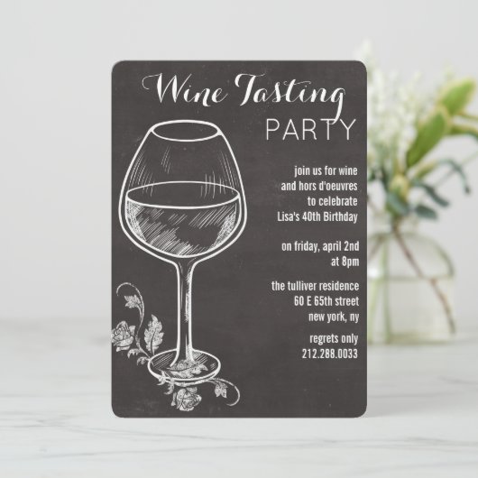 JEDES EREIGNIS - Einladung von Chalk-Weinglas (Stehend Vorderseite)