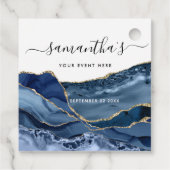 Jedes Ereignis, elegante Blue Agate und Gold Fevor Geschenkanhänger (Rückseite)