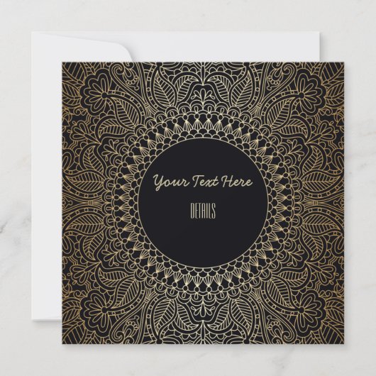 Jedes Ereignis Elegante Gold Mandala Save The Date (Vorderseite)