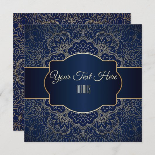 Jedes Ereignis Elegante Gold Mandala Save The Date (Vorne/Hinten)