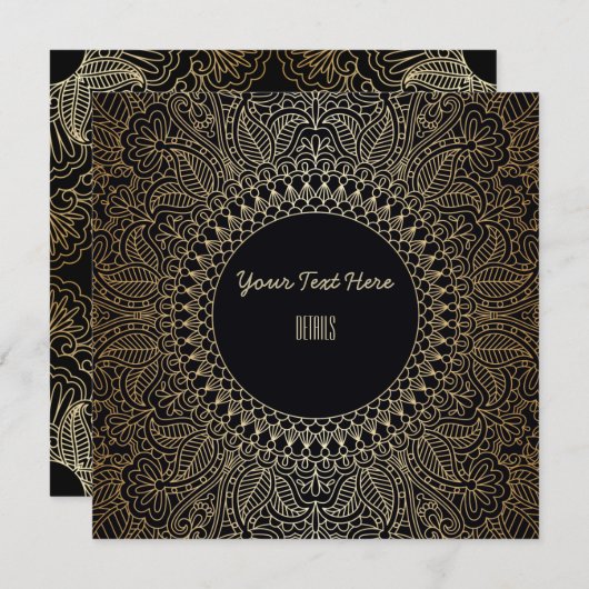 Jedes Ereignis Elegante Gold Mandala Save The Date (Vorne/Hinten)
