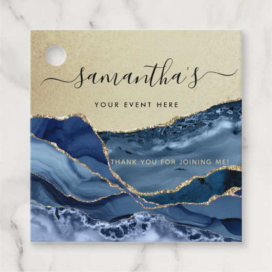 Jedes Ereignis, elegante Gold- und Blue Agate-Favo Geschenkanhänger (Vorderseite)