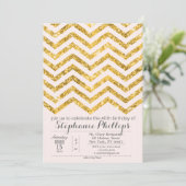 JEDES EREIGNIS - Goldener Glitzer Einladung (Stehend Vorderseite)