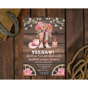 JEDES EREIGNIS - Kuhgirl-Stiefel Floral Western-Ei Einladung
